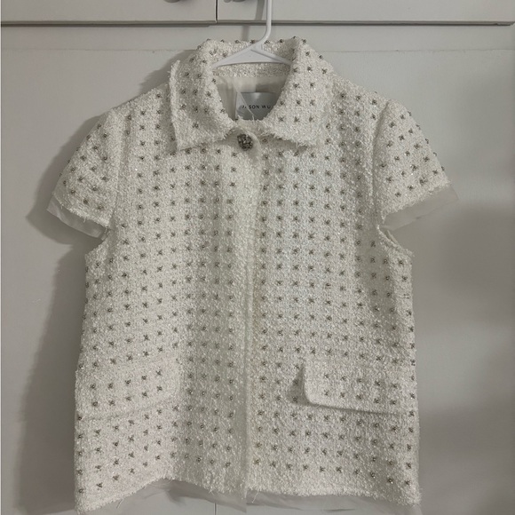 JASON WU Snow White Woven Beaded Button Jacket - Picture 4 of 10